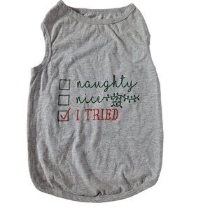 Good Friends Christmas Dog Shirt Naughty Nice Gray Size 2XL